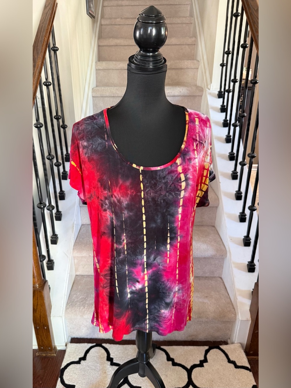 B.L.E.U. Artsy Tie-Dye Scoop Neck Tee